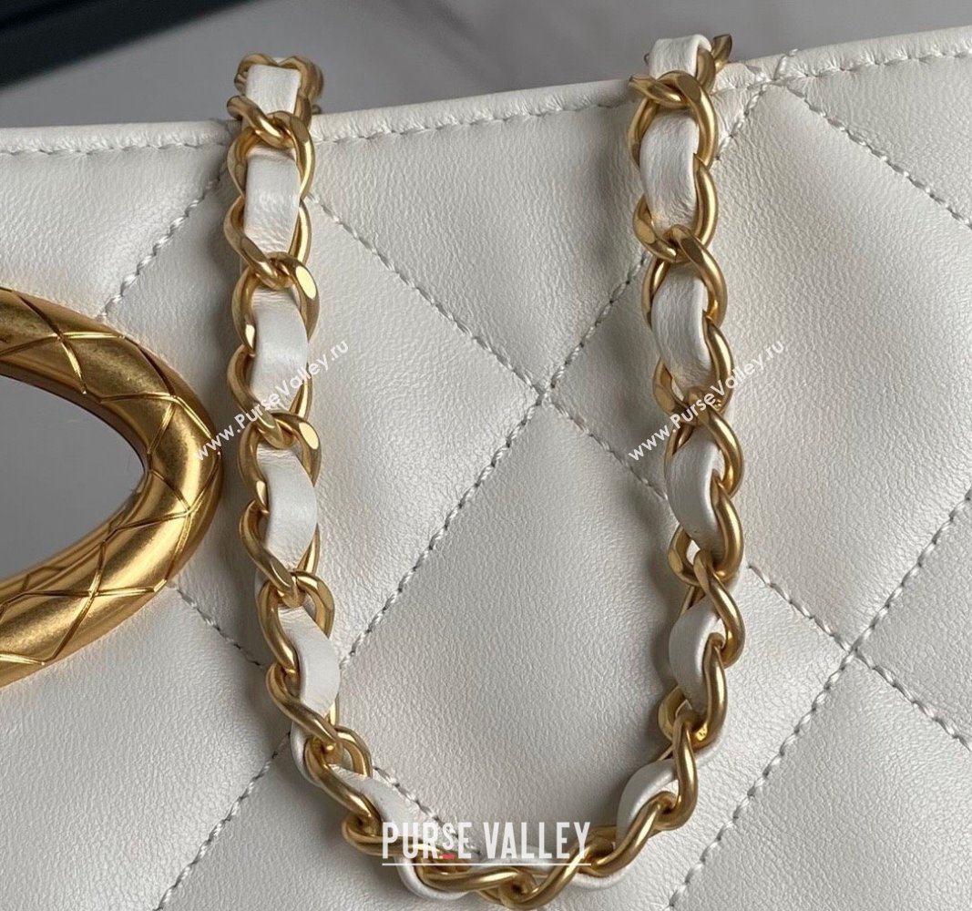 Chanel Lambskin Small Shopping bag AS5036 White 2024 (yezi-240830043)