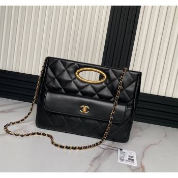 Chanel Lambskin Small Shopping bag AS5036 Black 2024 (yezi-240830044)