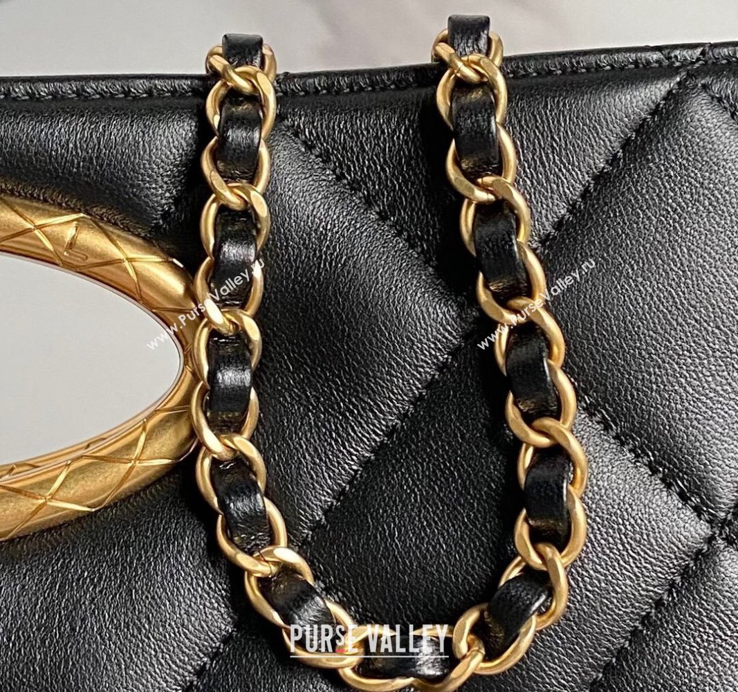 Chanel Lambskin Small Shopping bag AS5036 Black 2024 (yezi-240830044)