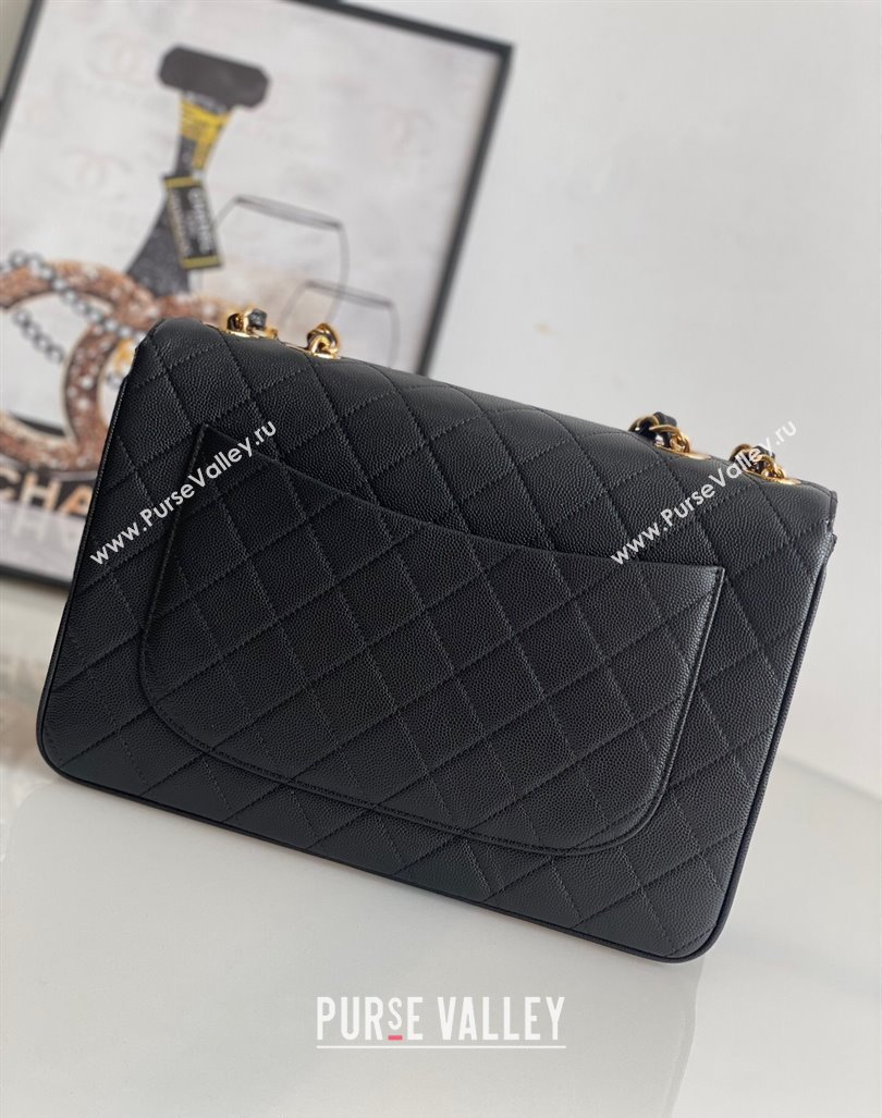 Chanel Vintage Grained Calfskin Flap bag Black 2024 A2222 668118 (yezi-240830064)