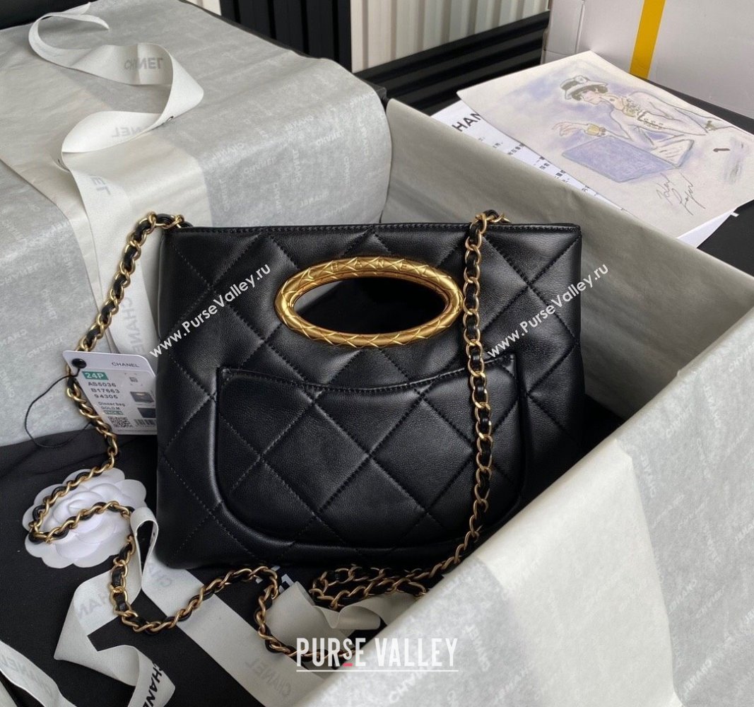 Chanel Lambskin Clutch with Chain Shoulder bag AS5038 Black 2024 (yezi-240830041)