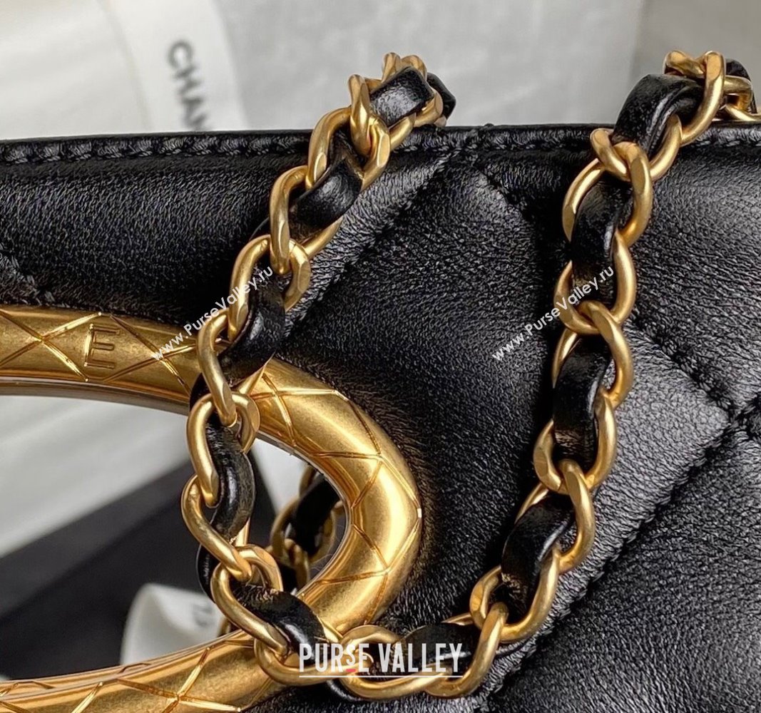 Chanel Lambskin Clutch with Chain Shoulder bag AS5038 Black 2024 (yezi-240830041)