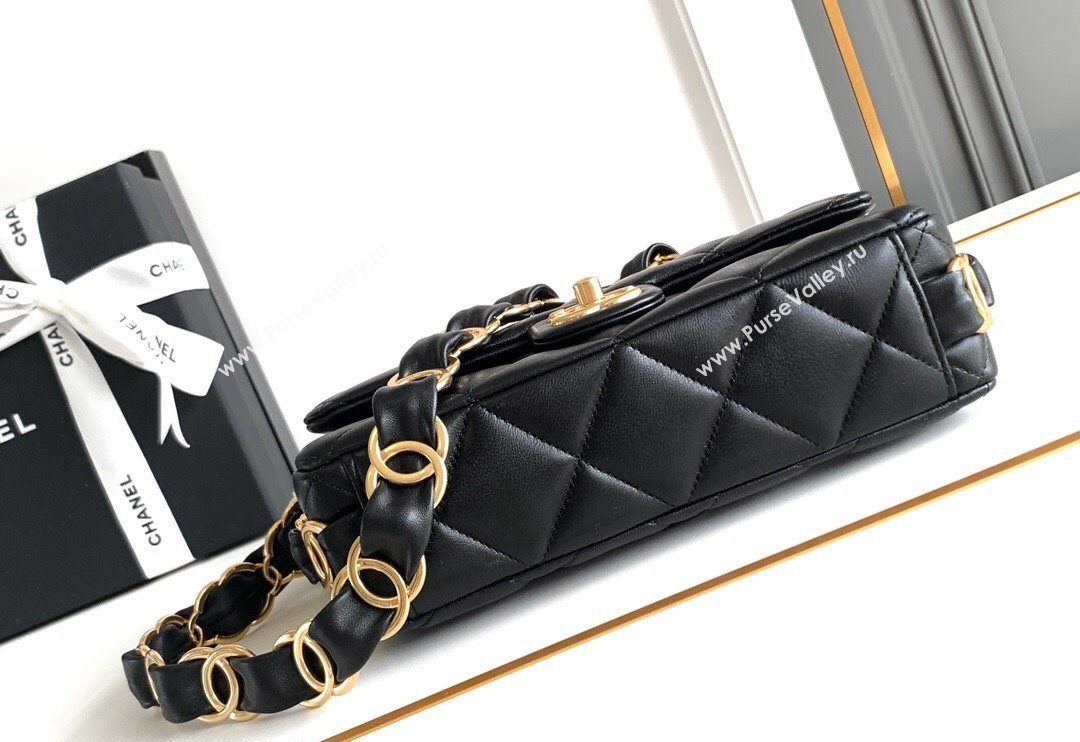 Chanel Lambskin Small Flap bag with CC Chain Black 2024 CH083002 (yezi-240830085)