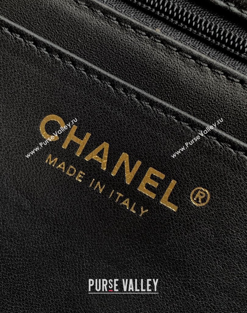 Chanel Lambskin Small Flap bag with CC Chain Black 2024 CH083002 (yezi-240830085)