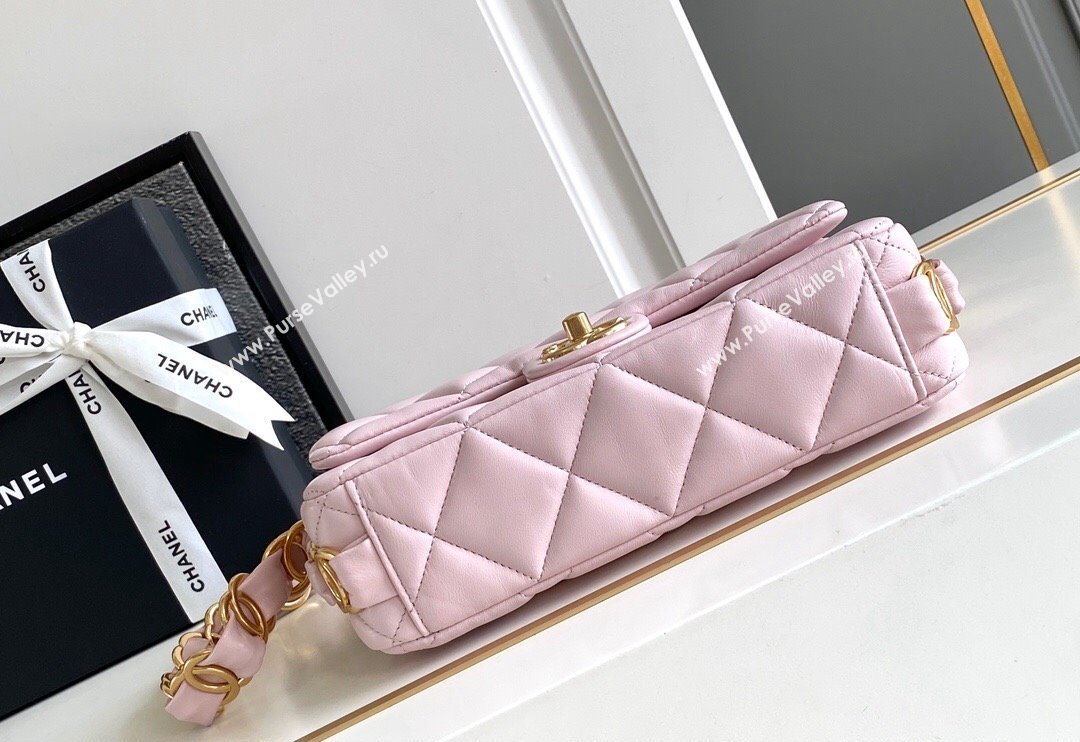 Chanel Lambskin Small Flap bag with CC Chain Light Pink 2024 CH083002 (yezi-240830086)