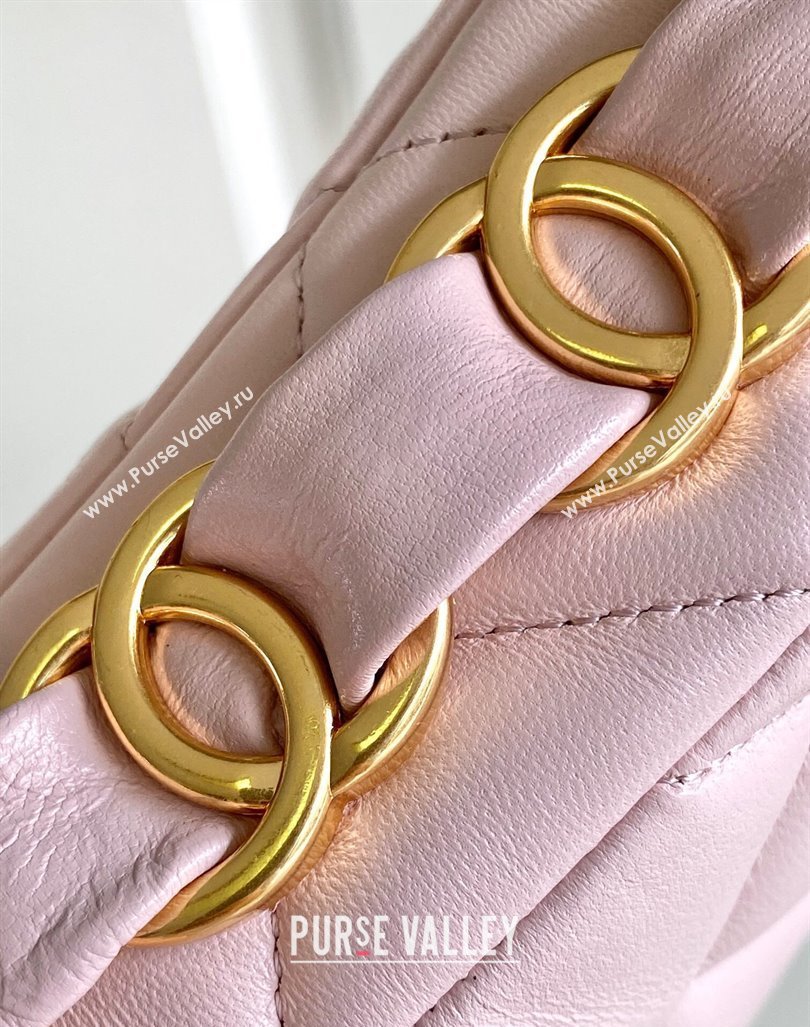 Chanel Lambskin Small Flap bag with CC Chain Light Pink 2024 CH083002 (yezi-240830086)