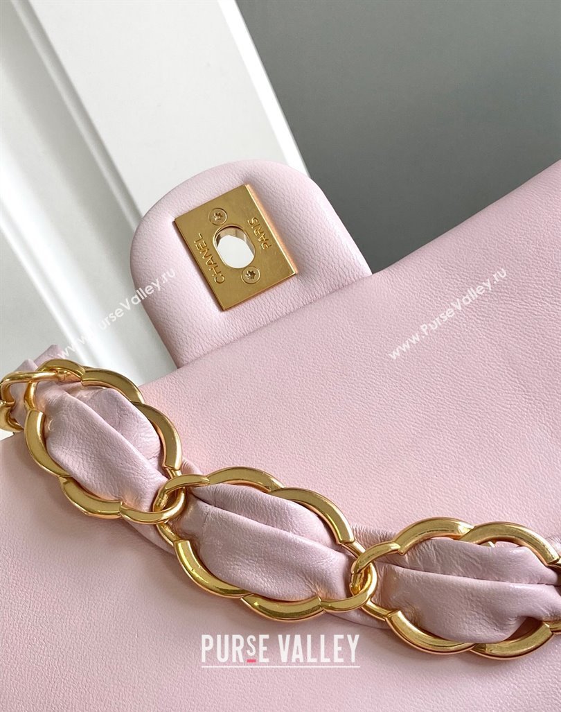 Chanel Lambskin Mini Flap bag with CC Chain Light Pink 2024 CH083001 (yezi-240830083)