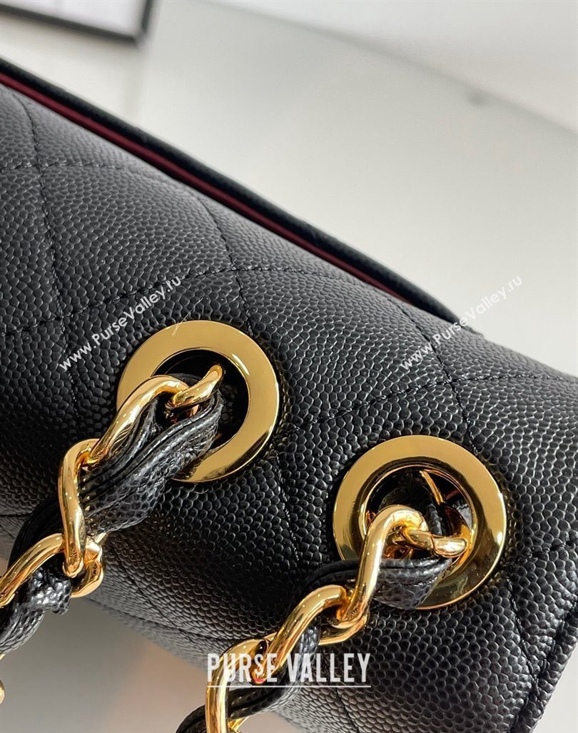 Chanel Vintage Grained Calfskin Flap bag Black 2024 A2222 668118 (yezi-240830064)