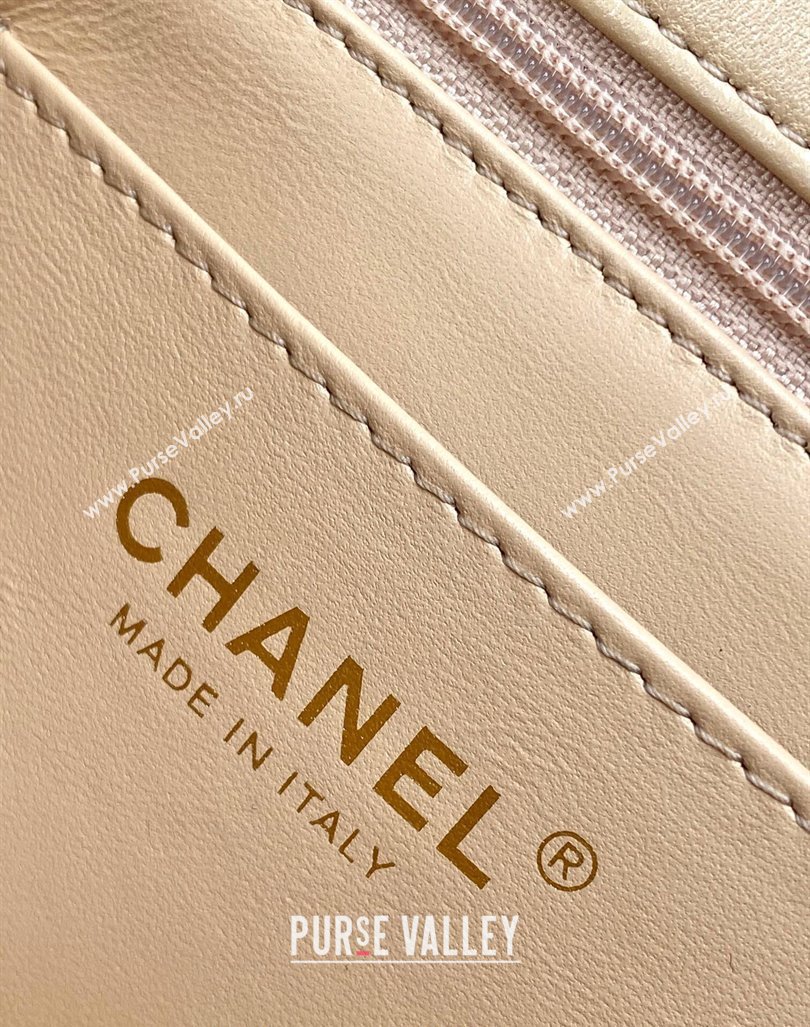 Chanel Lambskin Mini Flap bag with CC Chain Beige 2024 CH083001 (yezi-240830084)