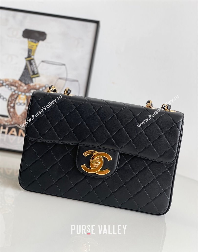 Chanel Vintage Lambskin Flap bag Black 2024 A2222 668118 (yezi-240830065)