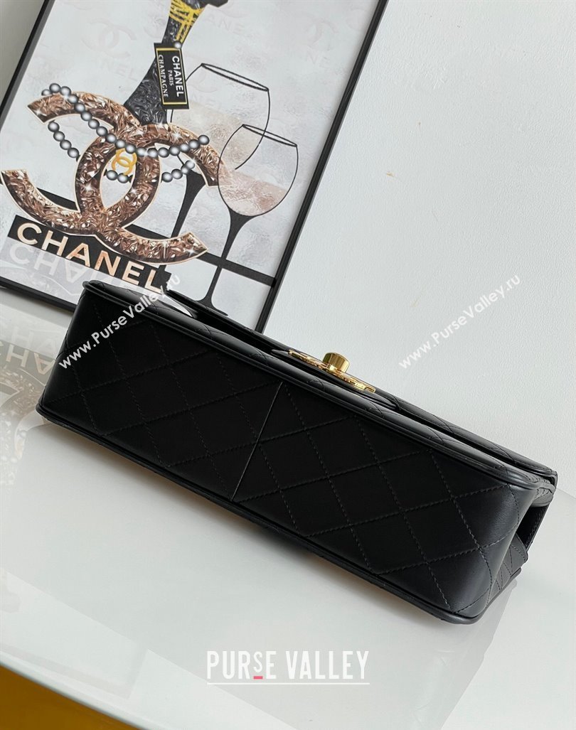 Chanel Vintage Lambskin Flap bag Black 2024 A2222 668118 (yezi-240830065)