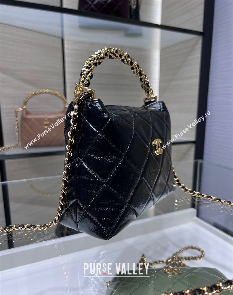 Chanel Lambskin Clutch with Chain and Top Handle AP4189 Black 2024 (yezi-240830104)