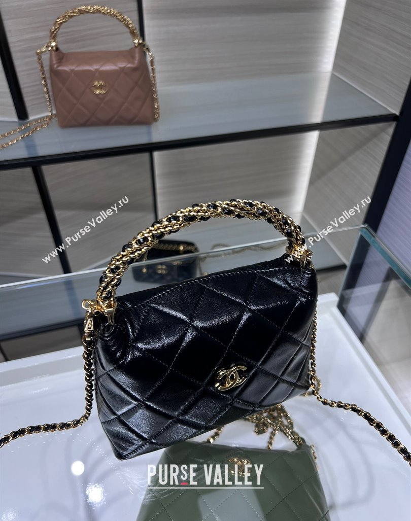 Chanel Lambskin Clutch with Chain and Top Handle AP4189 Black 2024 (yezi-240830104)