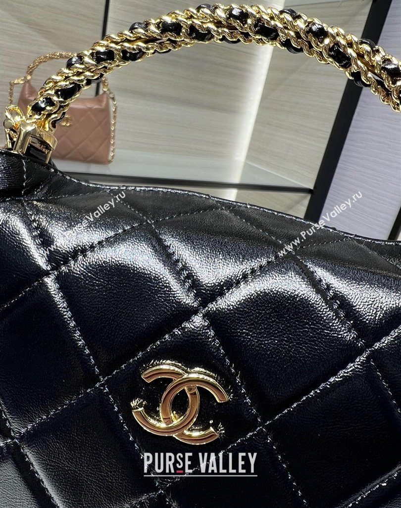 Chanel Lambskin Clutch with Chain and Top Handle AP4189 Black 2024 (yezi-240830104)