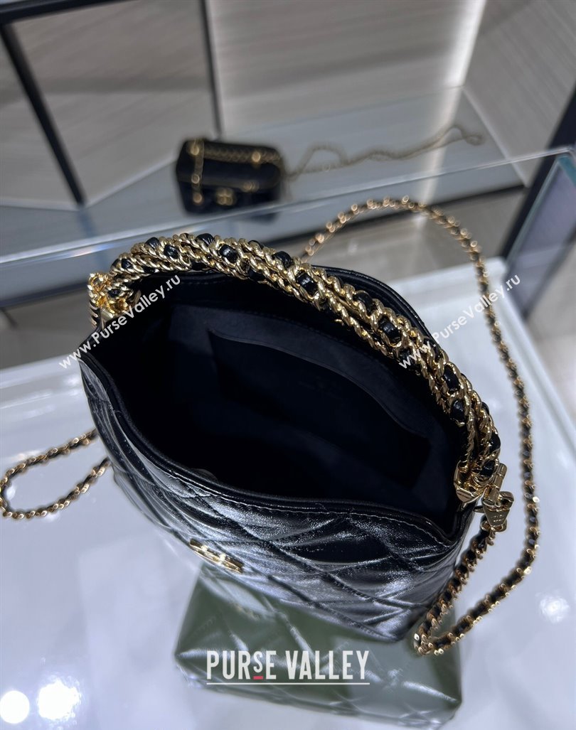 Chanel Lambskin Clutch with Chain and Top Handle AP4189 Black 2024 (yezi-240830104)