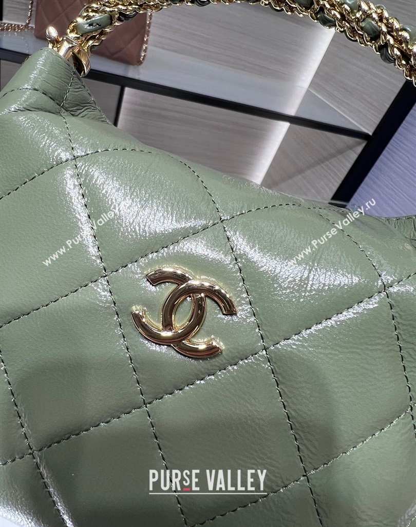 Chanel Lambskin Clutch with Chain and Top Handle AP4189 Green 2024 (yezi-240830105)