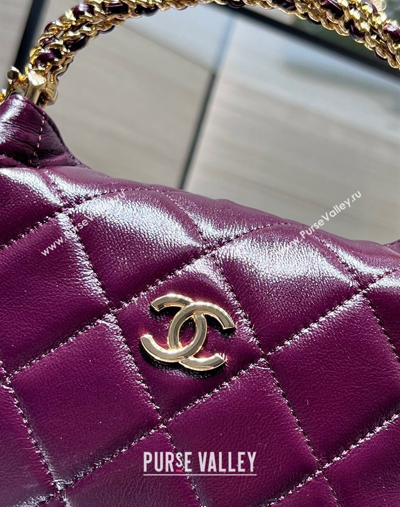 Chanel Lambskin Clutch with Chain and Top Handle AP4189 Burgundy 2024 (yezi-240830107)