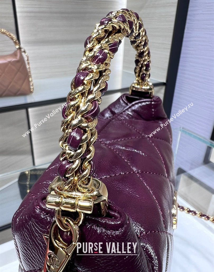 Chanel Lambskin Clutch with Chain and Top Handle AP4189 Burgundy 2024 (yezi-240830107)