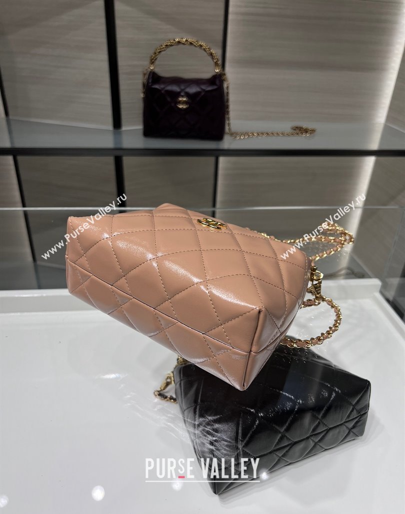 Chanel Lambskin Clutch with Chain and Top Handle AP4189 Dark Beige 2024 (yezi-240830106)