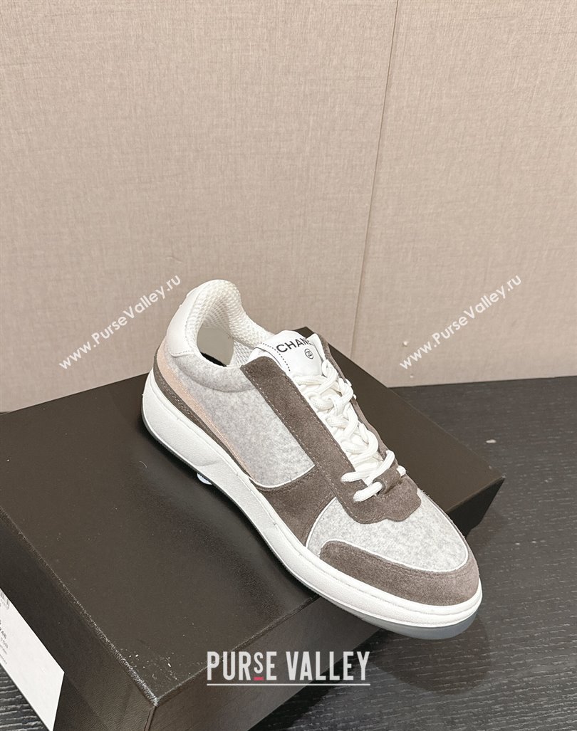 Chanel Felt Fabric Suede Sneakers Grey 2024 CH091015 (SS-240910088)