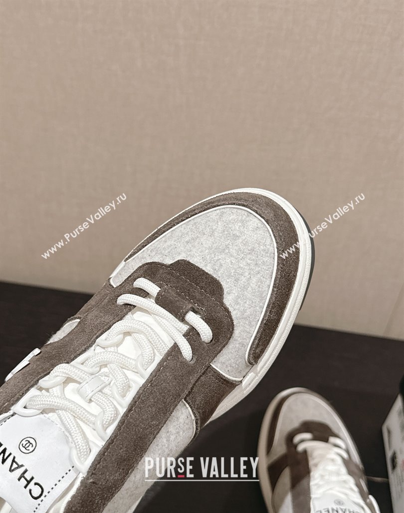 Chanel Felt Fabric Suede Sneakers Grey 2024 CH091015 (SS-240910088)