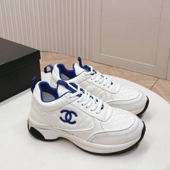 Chanel Quilted Calfskin Sneakers White2 2024 CH091019 (KL-240910104)