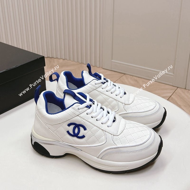 Chanel Quilted Calfskin Sneakers White2 2024 CH091019 (KL-240910104)