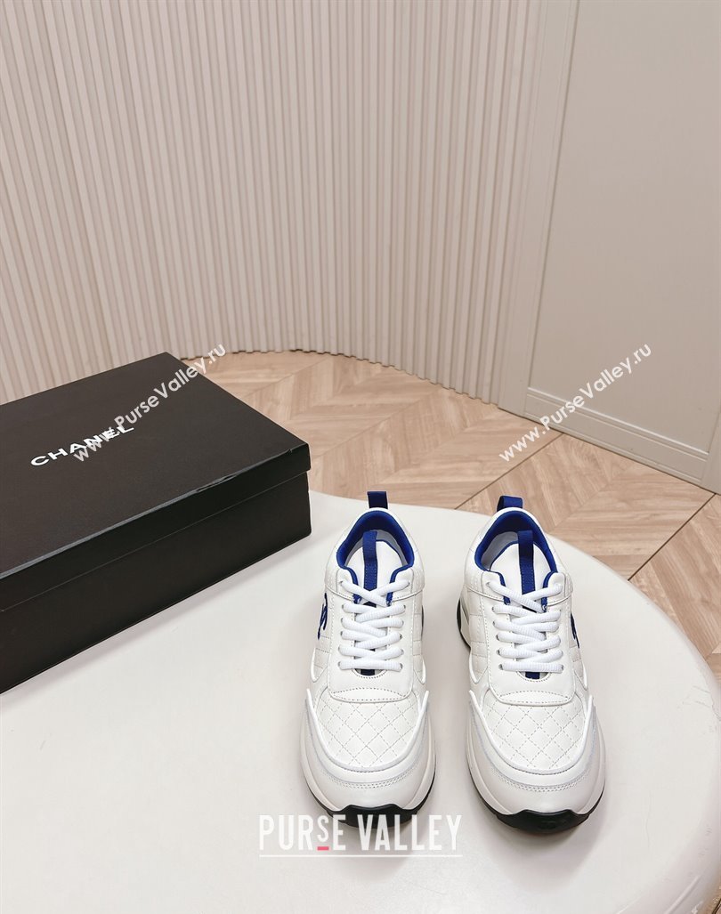 Chanel Quilted Calfskin Sneakers White2 2024 CH091019 (KL-240910104)