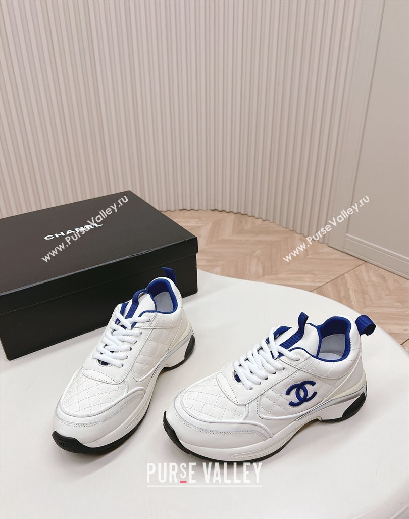 Chanel Quilted Calfskin Sneakers White2 2024 CH091019 (KL-240910104)