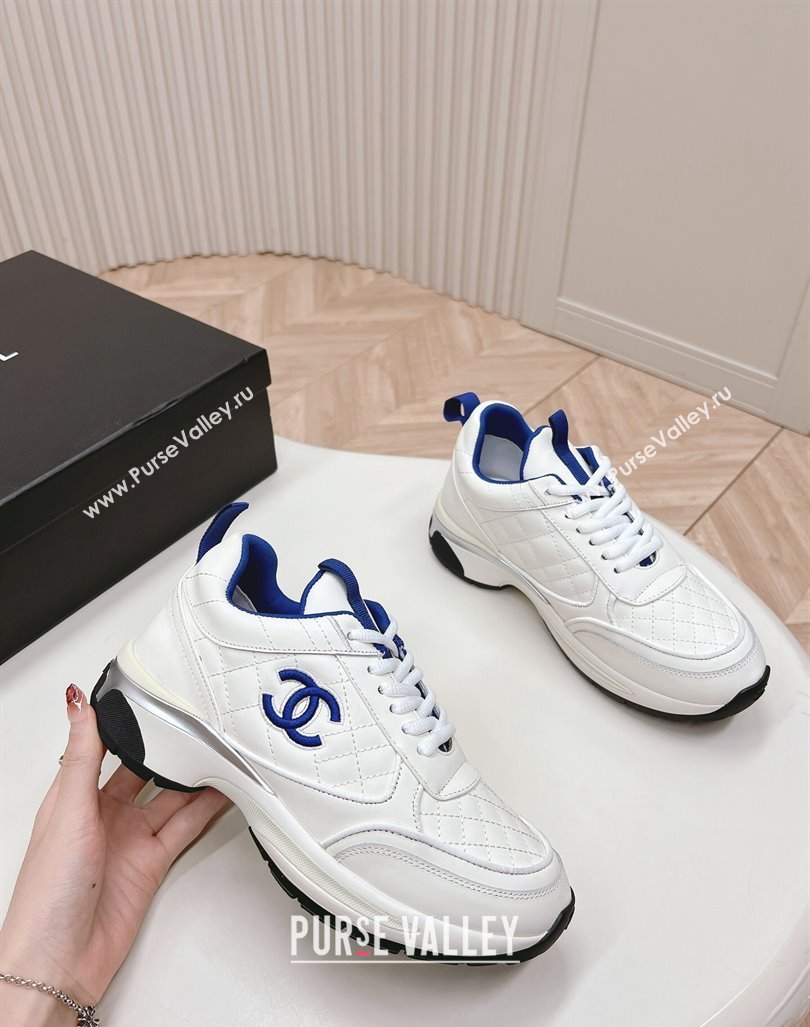 Chanel Quilted Calfskin Sneakers White2 2024 CH091019 (KL-240910104)