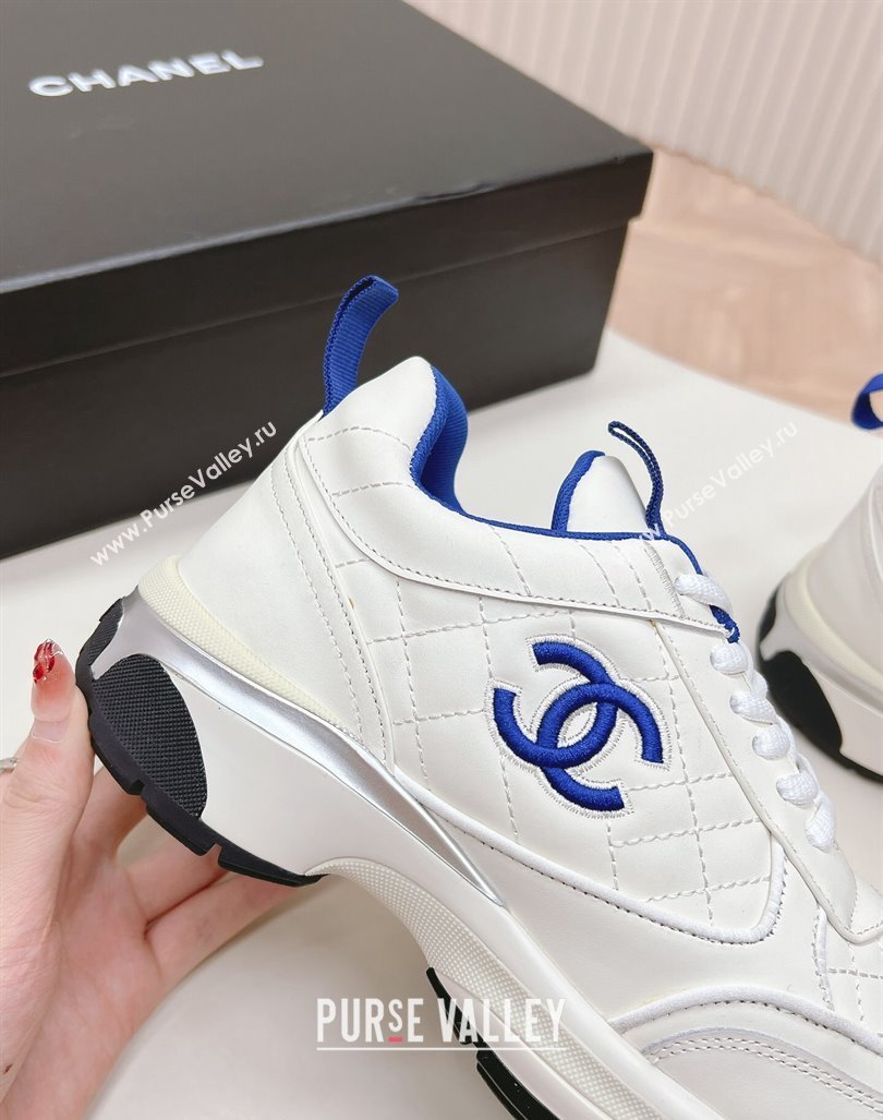 Chanel Quilted Calfskin Sneakers White2 2024 CH091019 (KL-240910104)