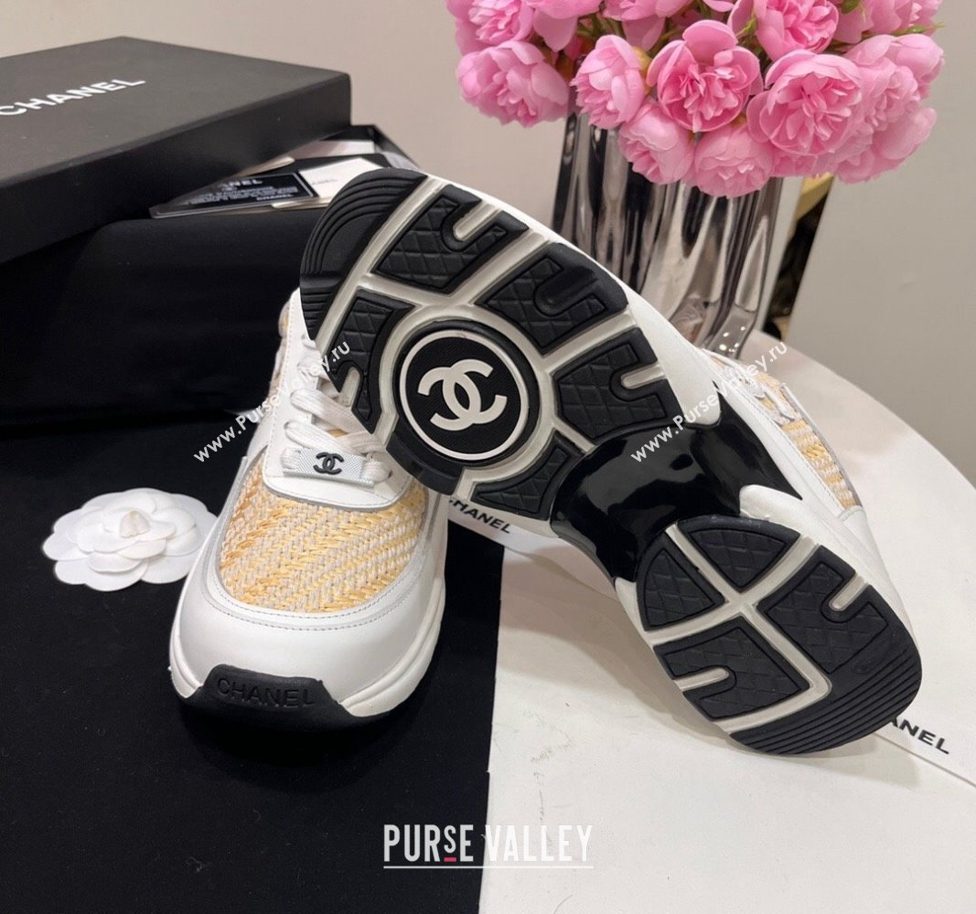 Chanel Calfskin Braided Fabric Sneakers White 2024 CH091020 (KL-240910109)