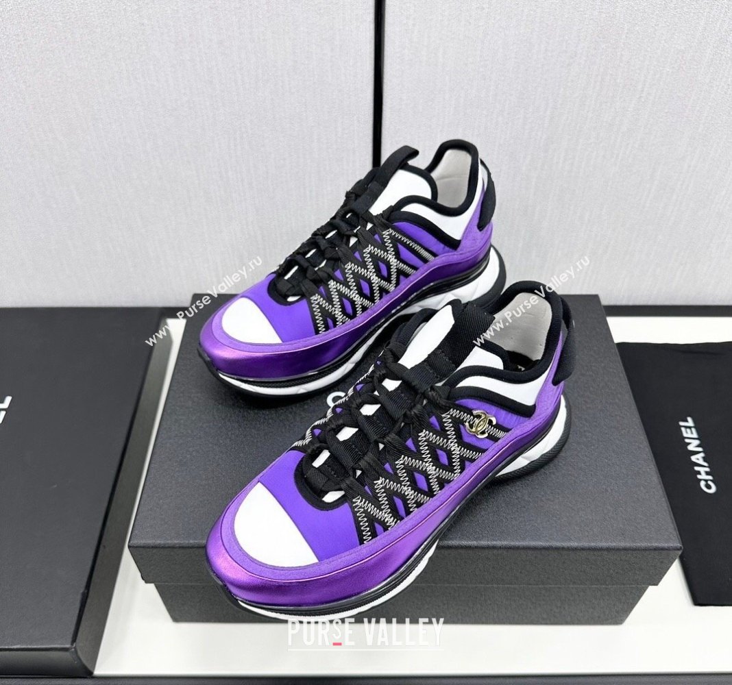 Chanel Suede Fabric Laced Sneakers Purple 2024 CH091021 (MD-240910118)