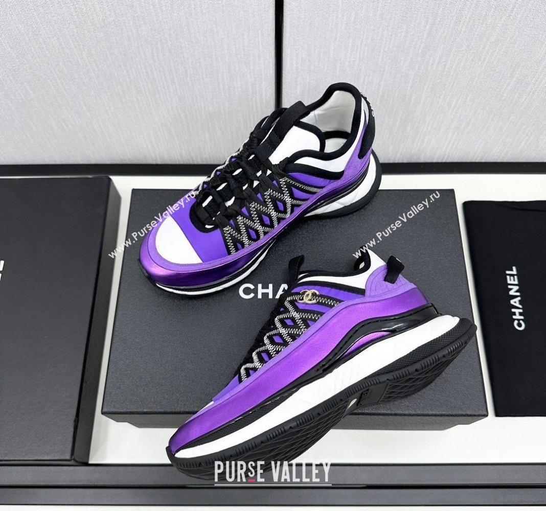 Chanel Suede Fabric Laced Sneakers Purple 2024 CH091021 (MD-240910118)