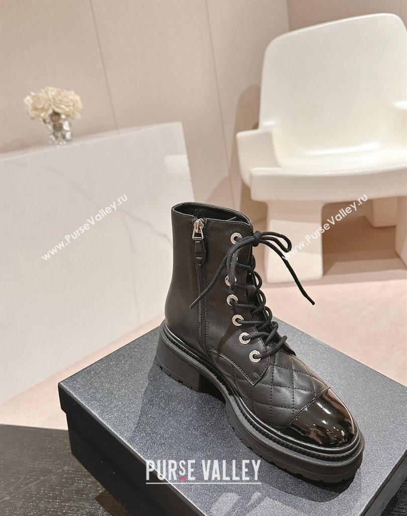 Chanel Suede Lace-up Ankle Boots Black 2024 CH091022 (MD-240910123)