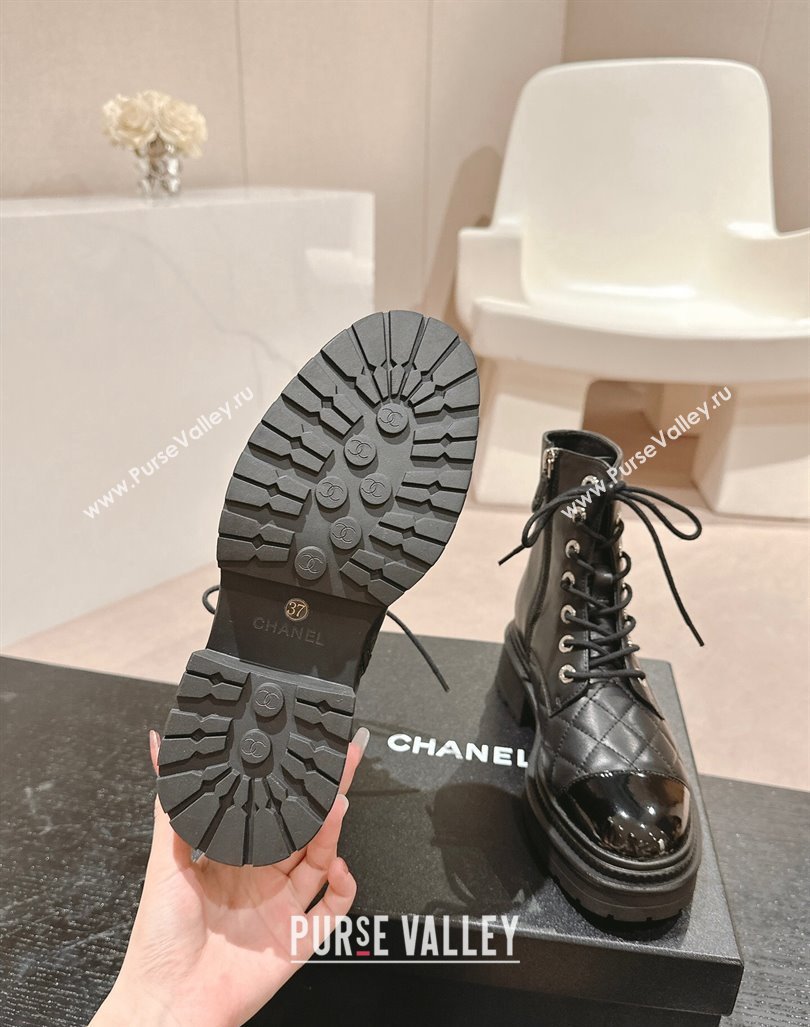 Chanel Suede Lace-up Ankle Boots Black 2024 CH091022 (MD-240910123)