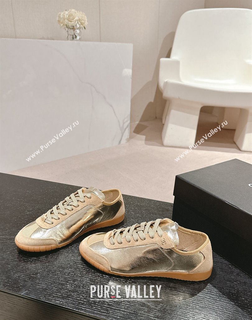 Chanel Calfskin Suede Sneakers Gold 2024 CH091024 (MD-240910127)