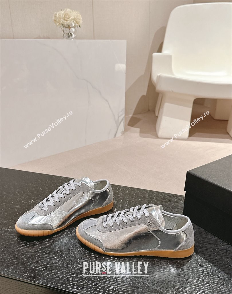 Chanel Calfskin Suede Sneakers Silver 2024 CH091024 (MD-240910128)