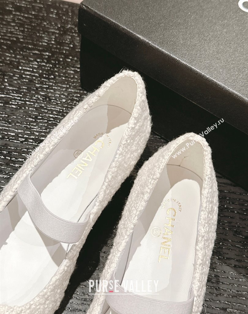 Chanel Tweed Pointed Pumps White 2024 CH091004 (MD-240910012)