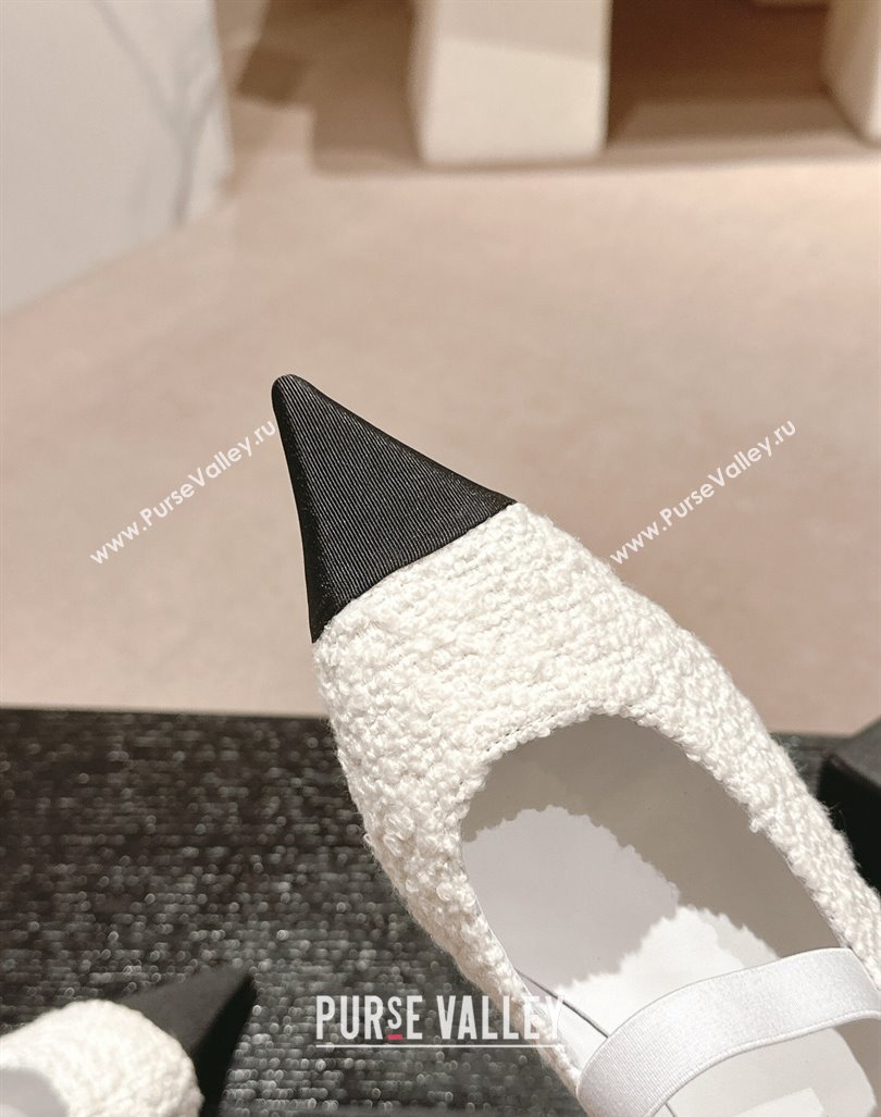 Chanel Tweed Pointed Pumps White 2024 CH091004 (MD-240910012)