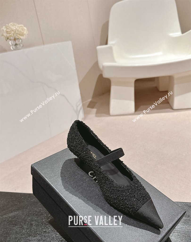 Chanel Tweed Pointed Pumps Black 2024 CH091004 (MD-240910013)