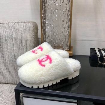 Chanel Wool Fur Platform Mules White 2024 CH090909 (MD-240909130)