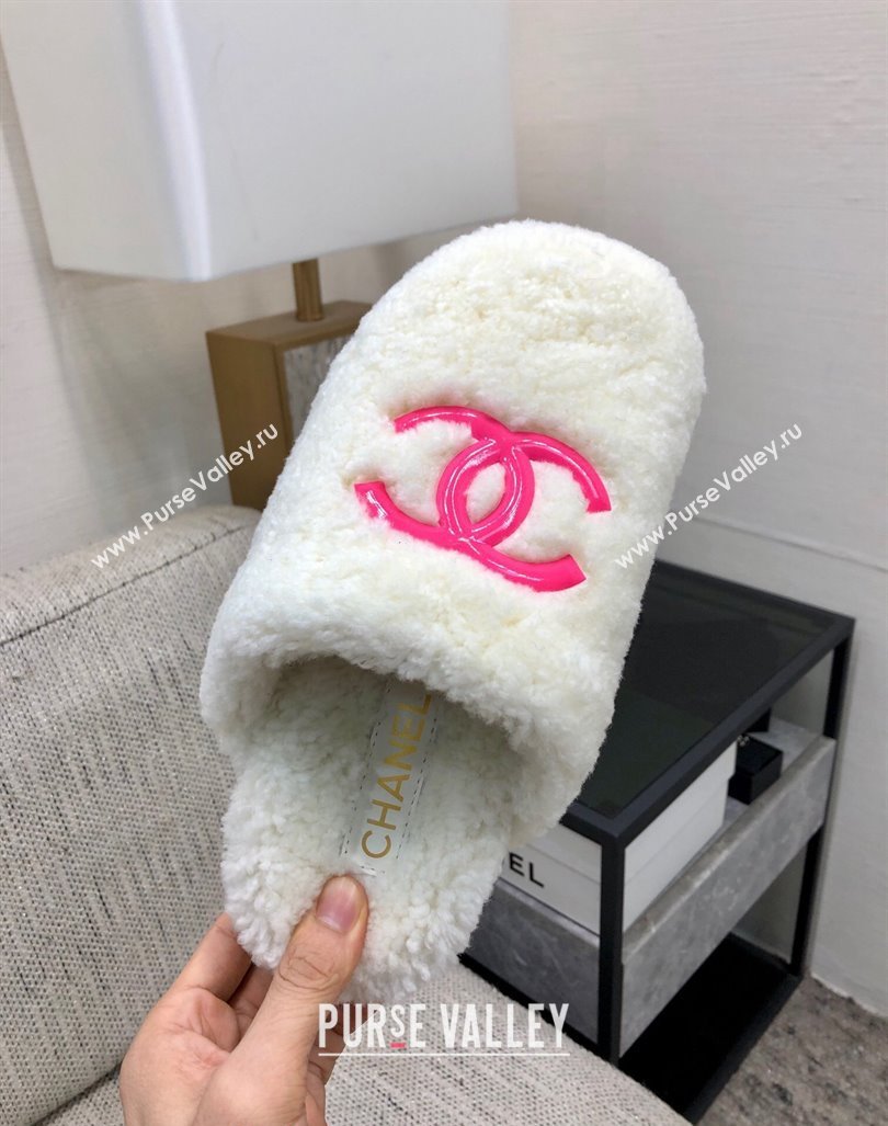 Chanel Wool Fur Platform Mules White 2024 CH090909 (MD-240909130)