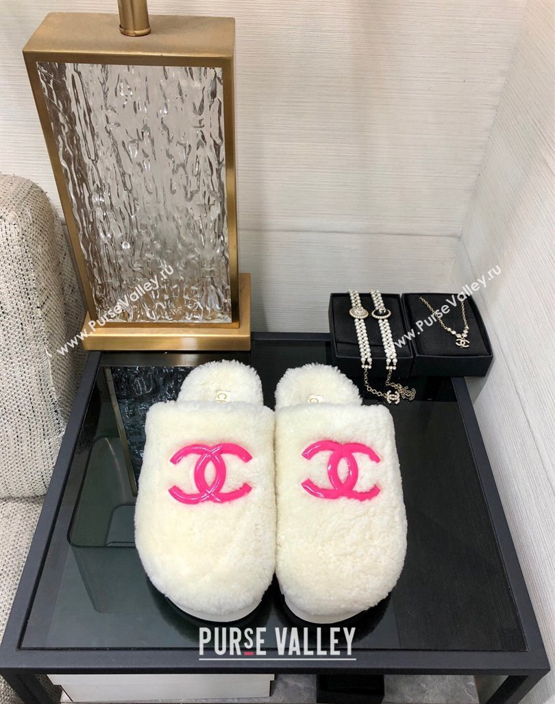 Chanel Wool Fur Platform Mules White 2024 CH090909 (MD-240909130)