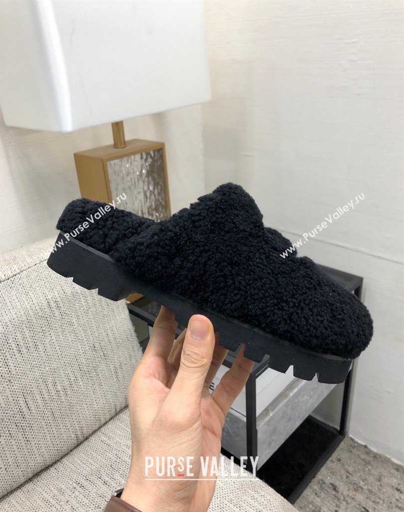 Chanel Wool Fur Platform Mules Black 2024 CH090909 (MD-240909132)