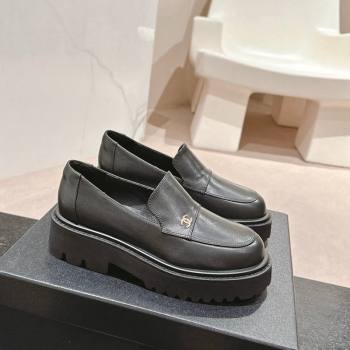 Chanel Calfskin Platform Loafers Black 2024 CH091011 (MD-240910062)