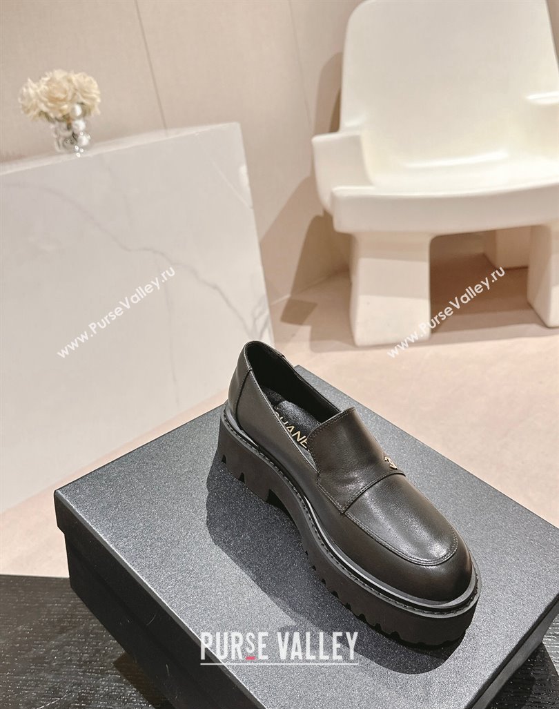 Chanel Calfskin Platform Loafers Black 2024 CH091011 (MD-240910062)