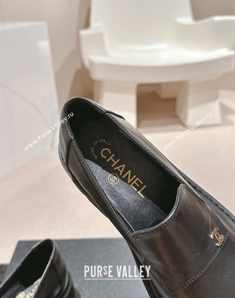 Chanel Calfskin Platform Loafers Black 2024 CH091011 (MD-240910062)