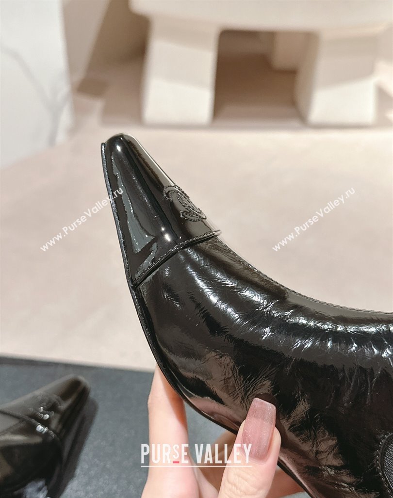 Chanel Calfskin Heel Pointed Ankle Boots Black 2024 CH090908 (MD-240909099)