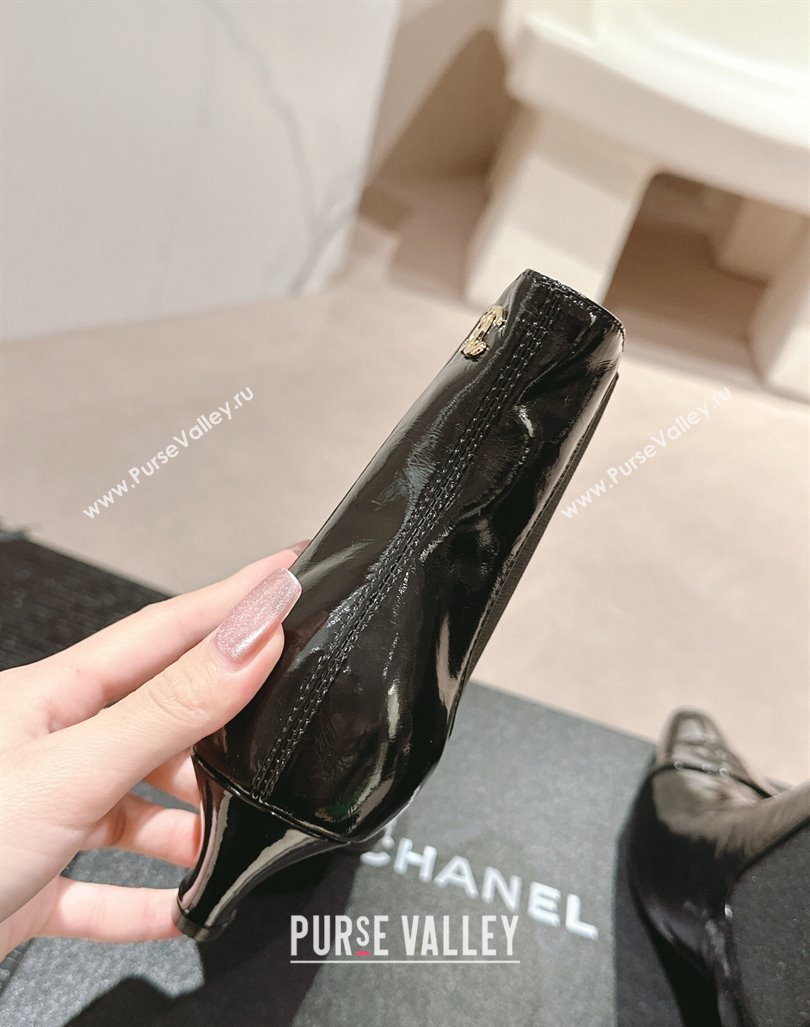 Chanel Calfskin Heel Pointed Ankle Boots Black 2024 CH090908 (MD-240909099)